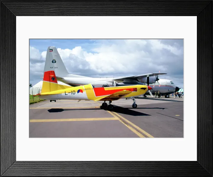 Framed Print : Pilatus PC-7 L-10 & Lockheed L-100-30 Hercules KAF324 Framed Print : Pilatus PC-7 L-10 & Lockheed L-100-30 Hercules KAF324