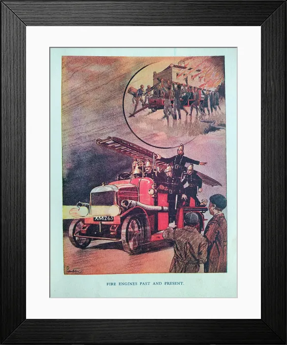 Framed Print : The Motor Picture Book, Fire Engines Past and Present Framed Print : The Motor Picture Book, Fire Engines Past and Present