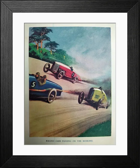 Framed Print : The Motor Picture Book, Racing Cars Passing Framed Print : The Motor Picture Book, Racing Cars Passing