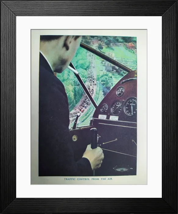 Framed Print : The Motor Picture Book, Traffic Control from the Air Framed Print : The Motor Picture Book, Traffic Control from the Air