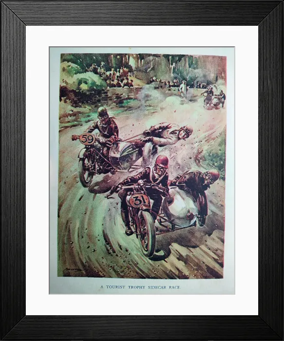 Framed Print : The Motor Picture Book, A Tourist Trophy Sidecar Race Framed Print : The Motor Picture Book, A Tourist Trophy Sidecar Race