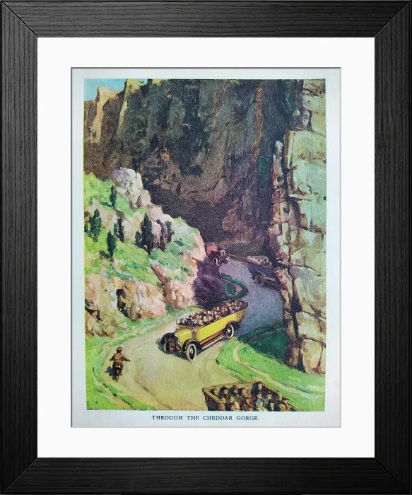 Framed Print : The Motor Picture Book, Through the Cheddar Gorge Framed Print : The Motor Picture Book, Through the Cheddar Gorge