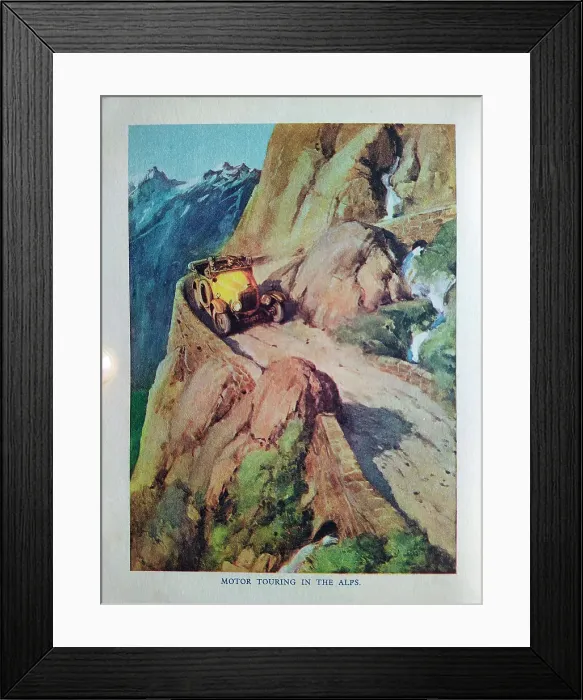 Framed Print : The Motor Picture Book, Motor Touring in the Alps Framed Print : The Motor Picture Book, Motor Touring in the Alps