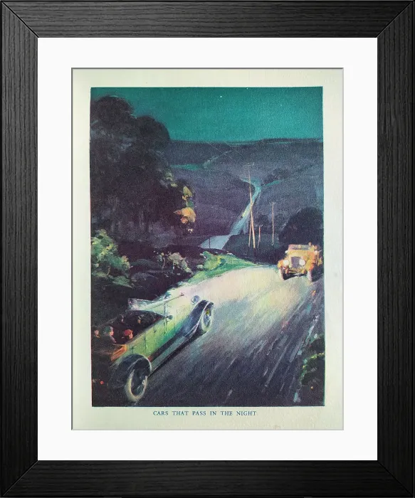 Framed Print : The Motor Picture Book, Cars That Pass in the Night