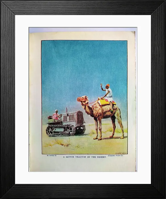 Framed Print : The Motor Picture Book, A Motor Tractor in the Desert Framed Print : The Motor Picture Book, A Motor Tractor in the Desert