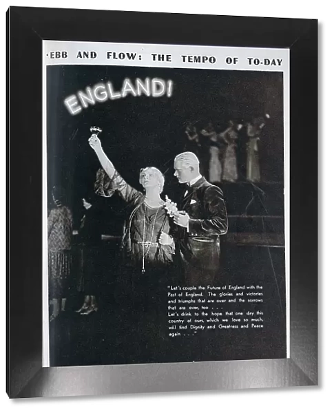 Noel Coward's Cavalcade was a thirty-year retrospect of England in peace and war. It ran at the Theatre Royal, Drury Lane between October 1931 and September 1932 and had a cast and crew of over 400 individuals. Date: circa 1931