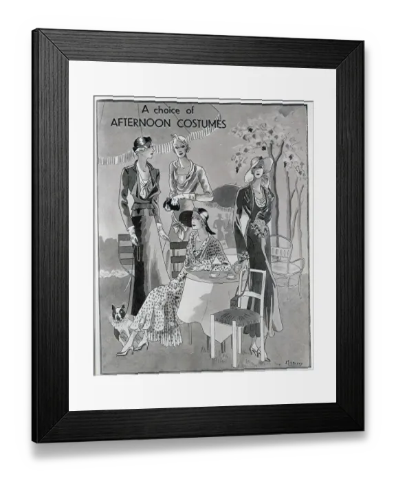 Framed Print : Afternoon fashion options for the stylish woman. Date: 1932 Framed Print : Afternoon fashion options for the stylish woman. Date: 1932