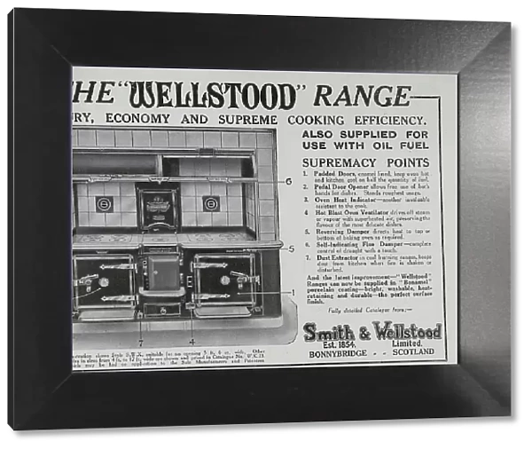 Advert for Wellstood cooking ranges, from Smith and Wellstood. Date: 1932