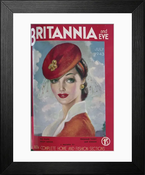Framed Print : The front cover of Britannia and Eve from July 1943. Date: 1943 Framed Print : The front cover of Britannia and Eve from July 1943. Date: 1943