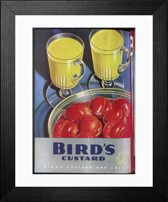 Framed Print : Wartime advert for Bird's Custard. Date: 1943 Framed Print : Wartime advert for Bird's Custard. Date: 1943