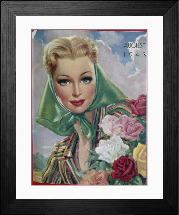 Framed Print : The front cover of Britannia and Eve from August 1943. Date: 1943 Framed Print : The front cover of Britannia and Eve from August 1943. Date: 1943