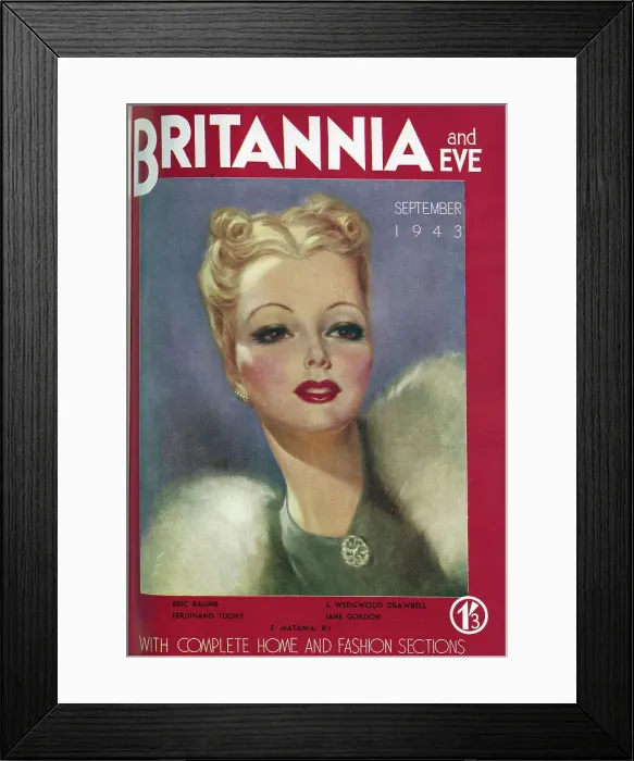 Framed Print : The front cover of Britannia and Eve from September 1943. Date: 1943 Framed Print : The front cover of Britannia and Eve from September 1943. Date: 1943