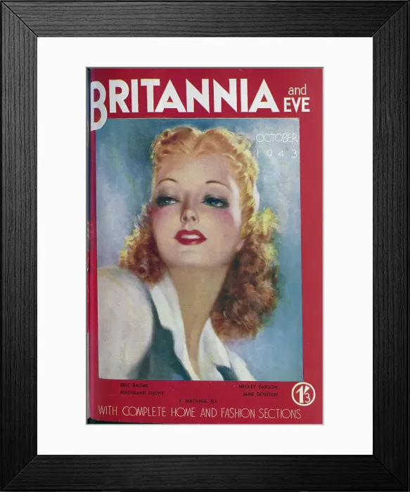 Framed Print : The front cover of Britannia and Eve from October 1943. Date: 1943 Framed Print : The front cover of Britannia and Eve from October 1943. Date: 1943