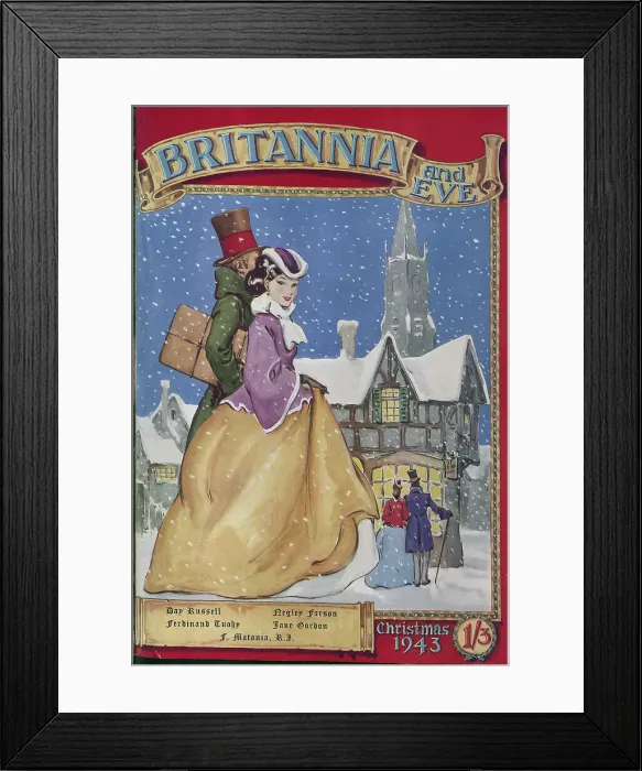 Framed Print : The front cover of Britannia and Eve from December 1943. Date: 1943 Framed Print : The front cover of Britannia and Eve from December 1943. Date: 1943