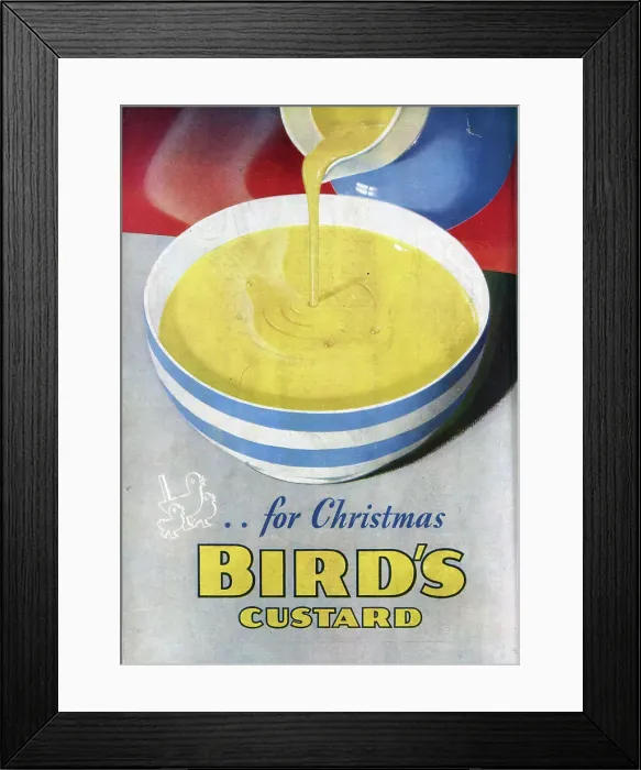 Framed Print : A Christmas advert for Bird's Custard. Date: 1943 Framed Print : A Christmas advert for Bird's Custard. Date: 1943