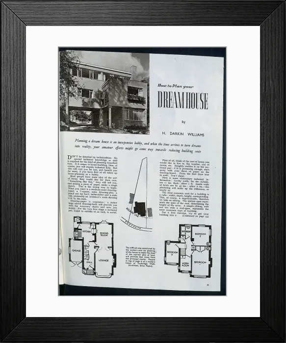 Framed Print : A modern house in Tunbridge Wells, designed by architect Brian Peake. Date: circa 1954 Framed Print : A modern house in Tunbridge Wells, designed by architect Brian Peake. Date: circa 1954