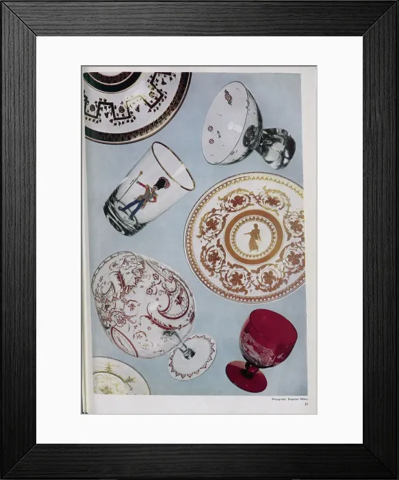 Framed Print : An array of decorative glassware. Date: 1954 Framed Print : An array of decorative glassware. Date: 1954