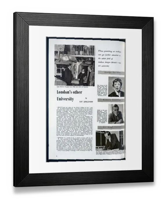 Framed Print : Robin Darwin (1910-1974), principal of the Royal College of Art, with students. Also pictured are faculty members Madge Garland (1898-1990), Robert Goodden (1909-2002) and Sir Hugh Casson (1910-1999). Date: 1954 Framed Print : Robin Darwin (1910-1974), principal of the Royal College of Art, with students. Also pictured are faculty members Madge Garland (1898-1990), Robert Goodden (1909-2002) and Sir Hugh Casson (1910-1999). Date: 1954