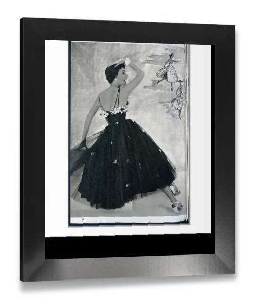 green emerald velvet dress 1954 Vintage Vogue Couturier Design