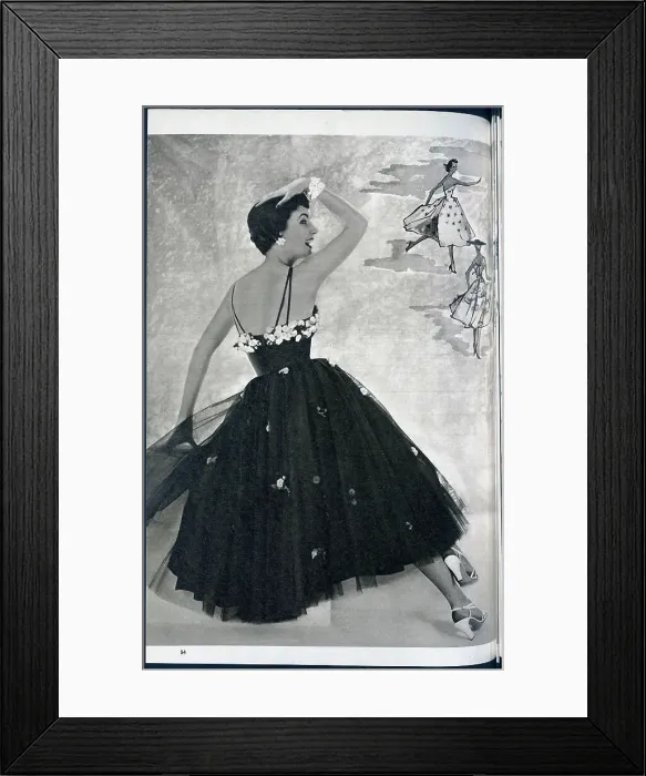 Framed Print : A woman posing in a summer dress. Date: 1954 Framed Print : A woman posing in a summer dress. Date: 1954