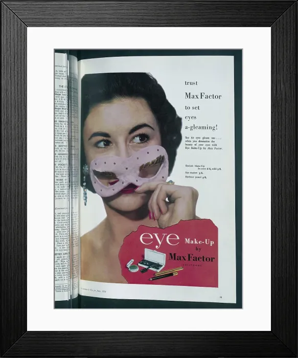 Framed Print : Advert for Max Factor eye make-up. Date: 1954 Framed Print : Advert for Max Factor eye make-up. Date: 1954