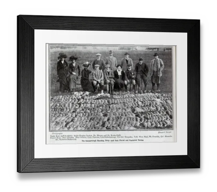Framed Print : Photographs of Gainsborough shooting party, outdoor sporting portraits and group shot. Captioned, Those Idle Rich: The Earl of Gainsborough's Birthday shooting party, at Exton Park, Rutland Framed Print : Photographs of Gainsborough shooting party, outdoor sporting portraits and group shot. Captioned, Those Idle Rich: The Earl of Gainsborough's Birthday shooting party, at Exton Park, Rutland