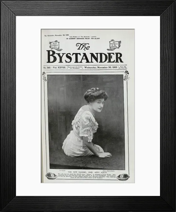 Framed Print : Photograph of Aino Ackte (1876-1944), Finnish soprano, theatrical studio portrait. Captioned, The New Salome'. Aino Ackte had recently been cast to play Salome, in a long-forbidden opera. Date: 1910