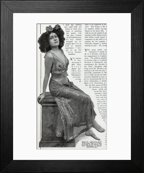 Framed Print : Illustration Aino Ackte as Salome, with empty platter. Captioned, Salome without the Baptist's Head! Aino Ackte (1876-1944), Finnish soprano, had recently been cast to play Salome, in the long-forbidden opera Framed Print : Illustration Aino Ackte as Salome, with empty platter. Captioned, Salome without the Baptist's Head! Aino Ackte (1876-1944), Finnish soprano, had recently been cast to play Salome, in the long-forbidden opera