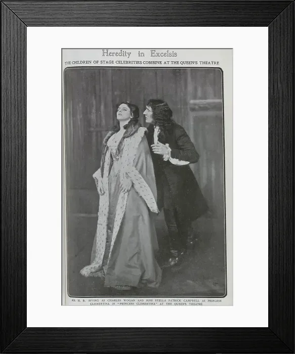 Framed Print : Photograph of H B Irving and Stella Patrick Campbell in Princess Clementina'. Captioned, Heredity in Excelsis: The Children of Stage Celebrities Combine at The Queen's Theatre Framed Print : Photograph of H B Irving and Stella Patrick Campbell in Princess Clementina'. Captioned, Heredity in Excelsis: The Children of Stage Celebrities Combine at The Queen's Theatre