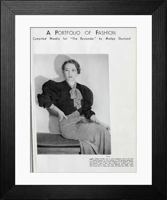 Framed Print : Marda Vanne, actress, studio fashion portrait. From an item, A Portfolio of Fashion, compiled weekly for The Bystander, by Madge Garland'. Captioned, Miss Marda Vanne, who is justly considered one of our most brilliant actresses Framed Print : Marda Vanne, actress, studio fashion portrait. From an item, A Portfolio of Fashion, compiled weekly for The Bystander, by Madge Garland'. Captioned, Miss Marda Vanne, who is justly considered one of our most brilliant actresses