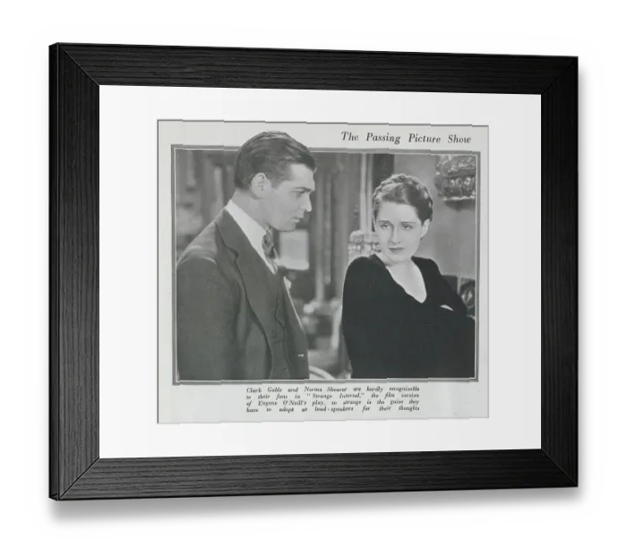 Framed Print : Photograph of Clark Gable, Norma Shearer in The Strange Interval'film. With description, Clark Gable and Norma Shearer are hardly recognisable to their fans in Strange Interval Framed Print : Photograph of Clark Gable, Norma Shearer in The Strange Interval'film. With description, Clark Gable and Norma Shearer are hardly recognisable to their fans in Strange Interval
