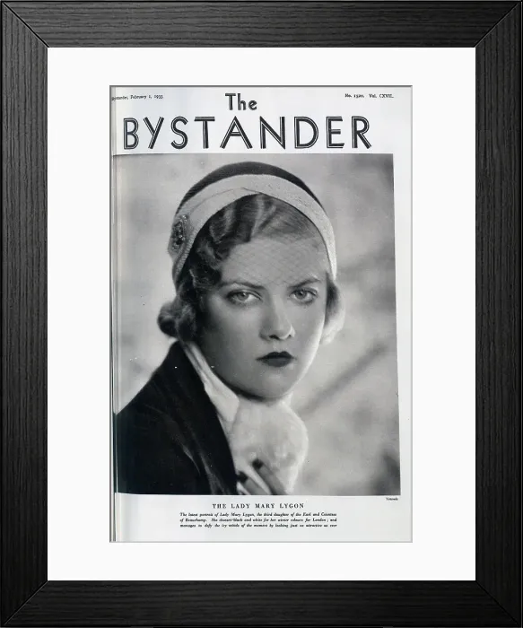 Framed Print : Lady Mary Lygon, studio portrait in veiled hat Framed Print : Lady Mary Lygon, studio portrait in veiled hat