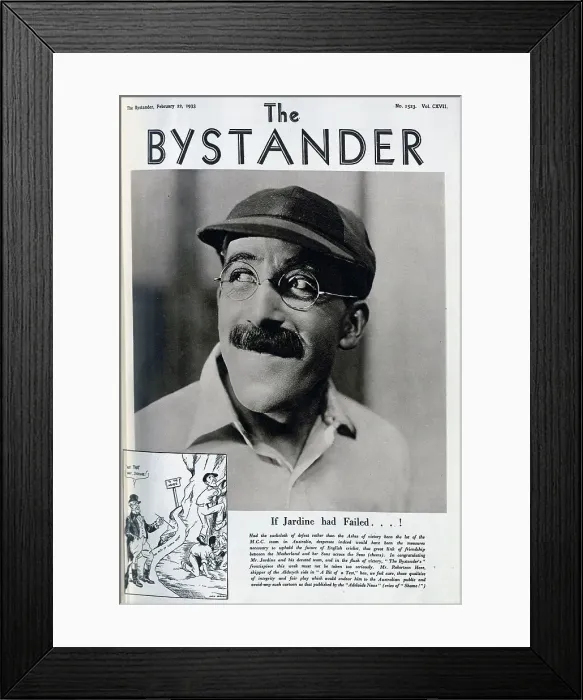 Framed Print : Robertson Hare, actor, character portrait in glasses and cricket cap. John Robertson Hare, OBE (1891-1979) actor who established his career in the Aldwych farces. Captioned, If Jardine had failed Framed Print : Robertson Hare, actor, character portrait in glasses and cricket cap. John Robertson Hare, OBE (1891-1979) actor who established his career in the Aldwych farces. Captioned, If Jardine had failed