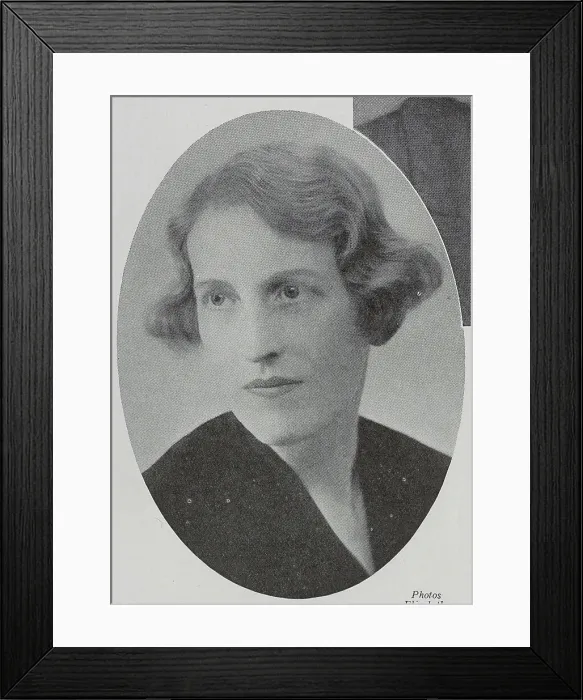 Framed Print : Winifred Holtby, author, studio portrait. Captioned, Winifred Holtby; A director of Time and Tide whose new book, Mandoa, Mandoa, has been well reviewed'. From an article, A Mixed Bag, by Ericus