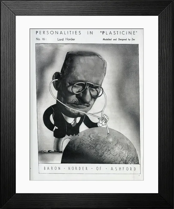 Framed Print : Caricature illustration of Baron Horder of Ashford, in plasticine and pen. Captioned, Personalities in Plasticine, No 16 Baron Horder of Ashford Framed Print : Caricature illustration of Baron Horder of Ashford, in plasticine and pen. Captioned, Personalities in Plasticine, No 16 Baron Horder of Ashford