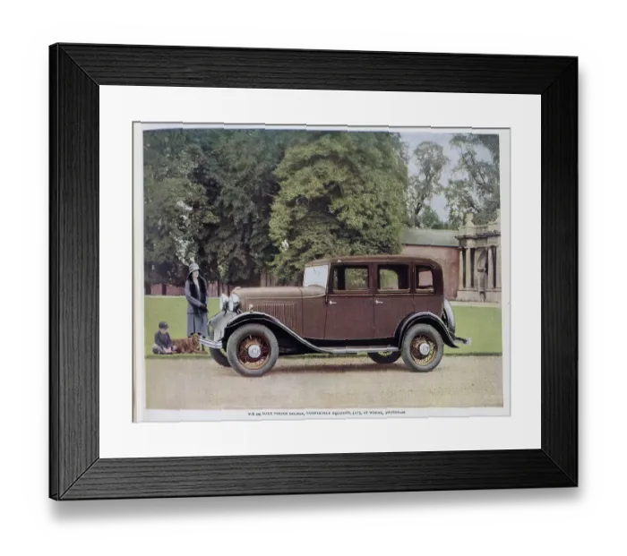 Framed Print : Advertisement for Ford Motor Company V8 car. Colour photograph showing woman, boy and dog, waiting by a brown V8 Deluxe Fordor Saloon, on gravel driveway outside a grand house. Captioned, Money is not everything Framed Print : Advertisement for Ford Motor Company V8 car. Colour photograph showing woman, boy and dog, waiting by a brown V8 Deluxe Fordor Saloon, on gravel driveway outside a grand house. Captioned, Money is not everything