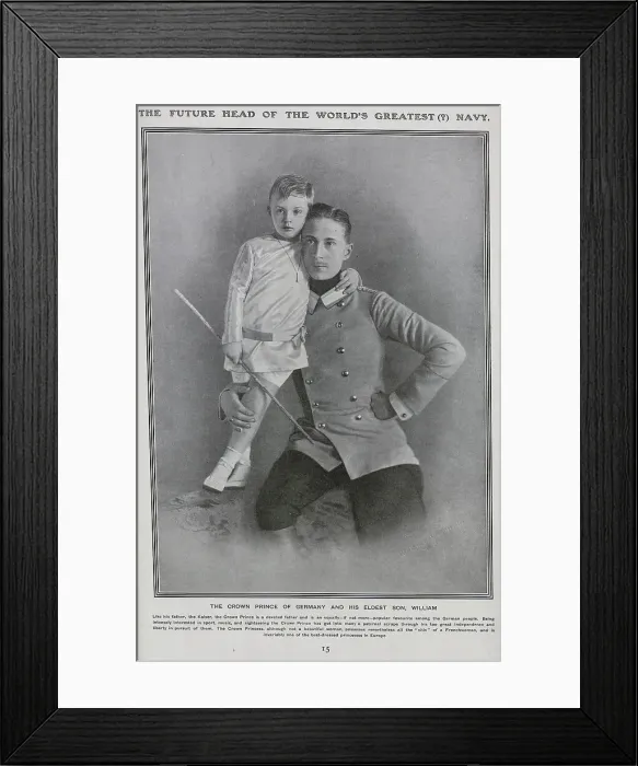 Framed Print : Crown Prince Wilhelm with his eldest son William Framed Print : Crown Prince Wilhelm with his eldest son William