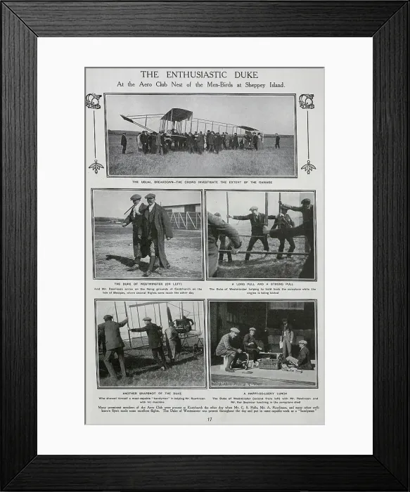 Framed Print : The Duke of Westminster visiting an aero club Framed Print : The Duke of Westminster visiting an aero club
