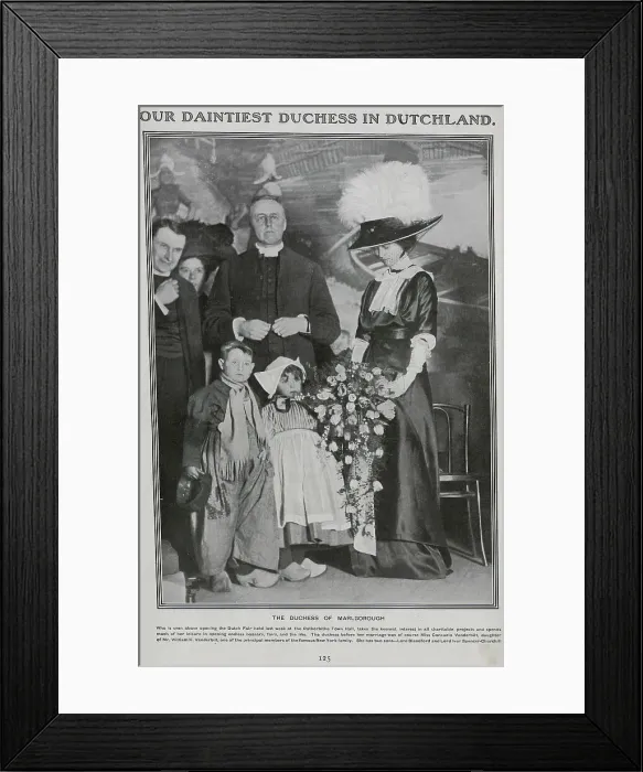 Framed Print : The Duchess of Marlborough opens a Dutch Fair Framed Print : The Duchess of Marlborough opens a Dutch Fair