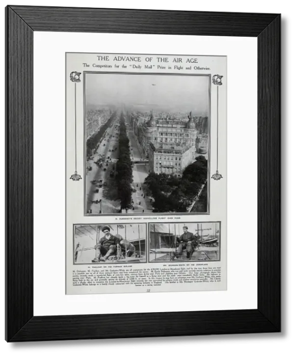 Framed Print : Early aerial photograph and aviators