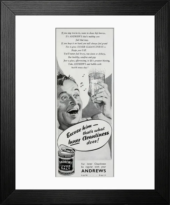 Framed Print : Advert for Andrews Liver Salt Framed Print : Advert for Andrews Liver Salt