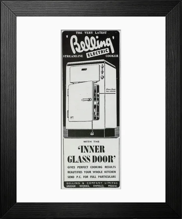 Framed Print : Advert for Belling electric cooker Framed Print : Advert for Belling electric cooker