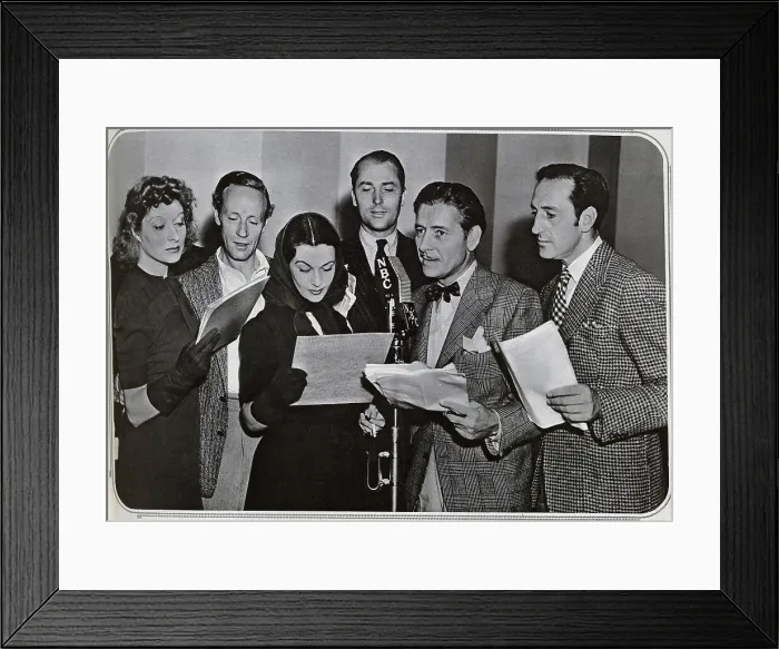 Framed Print : British actors at a microphone Framed Print : British actors at a microphone