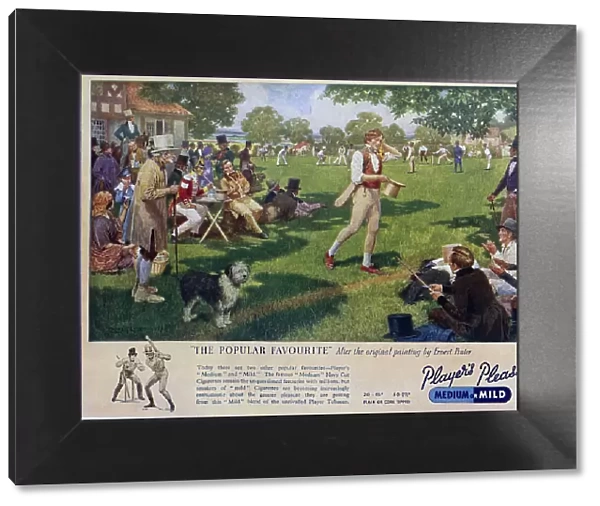 Player's advert using Ernest Prater painting