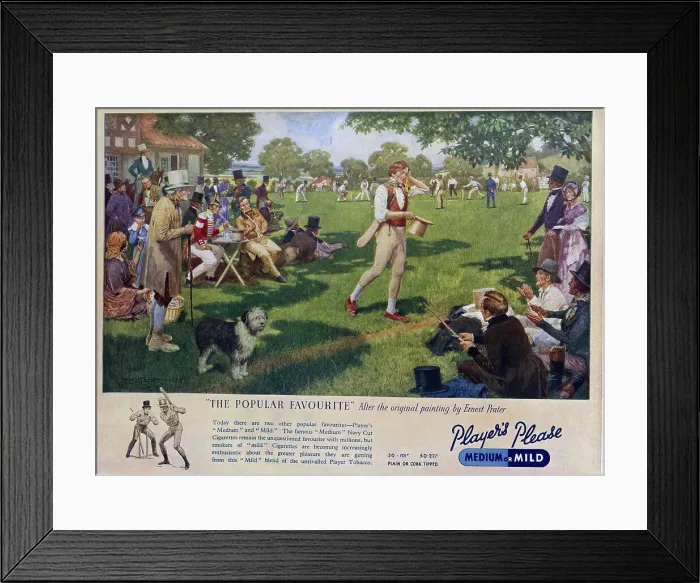 Framed Print : Player's advert using Ernest Prater painting Framed Print : Player's advert using Ernest Prater painting