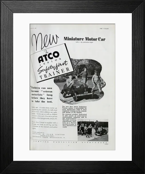 Framed Print : Advert for the Atco Junior Miniature Motor Car Framed Print : Advert for the Atco Junior Miniature Motor Car