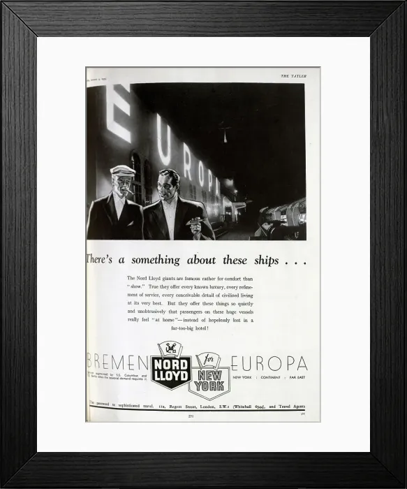 Framed Print : Advert for Nord Lloyd Framed Print : Advert for Nord Lloyd