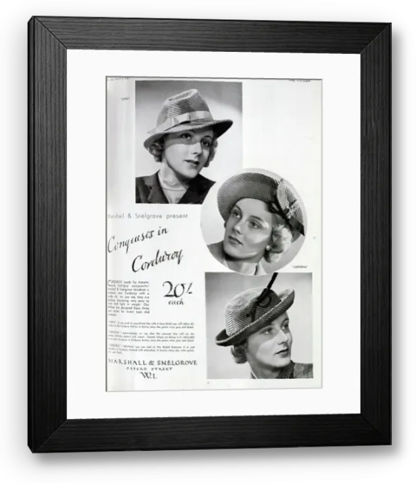 Framed Print : Corduroy Hats Framed Print : Corduroy Hats