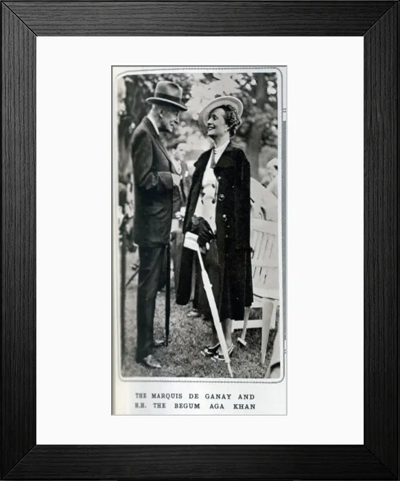 Framed Print : Marquis de Ganay and the Begum Aga Khan Framed Print : Marquis de Ganay and the Begum Aga Khan