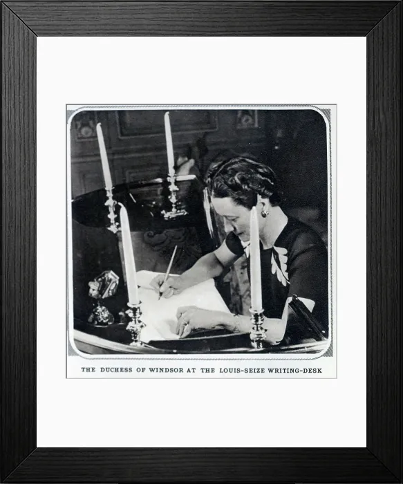 Framed Print : Duchess of Windsor writing Framed Print : Duchess of Windsor writing
